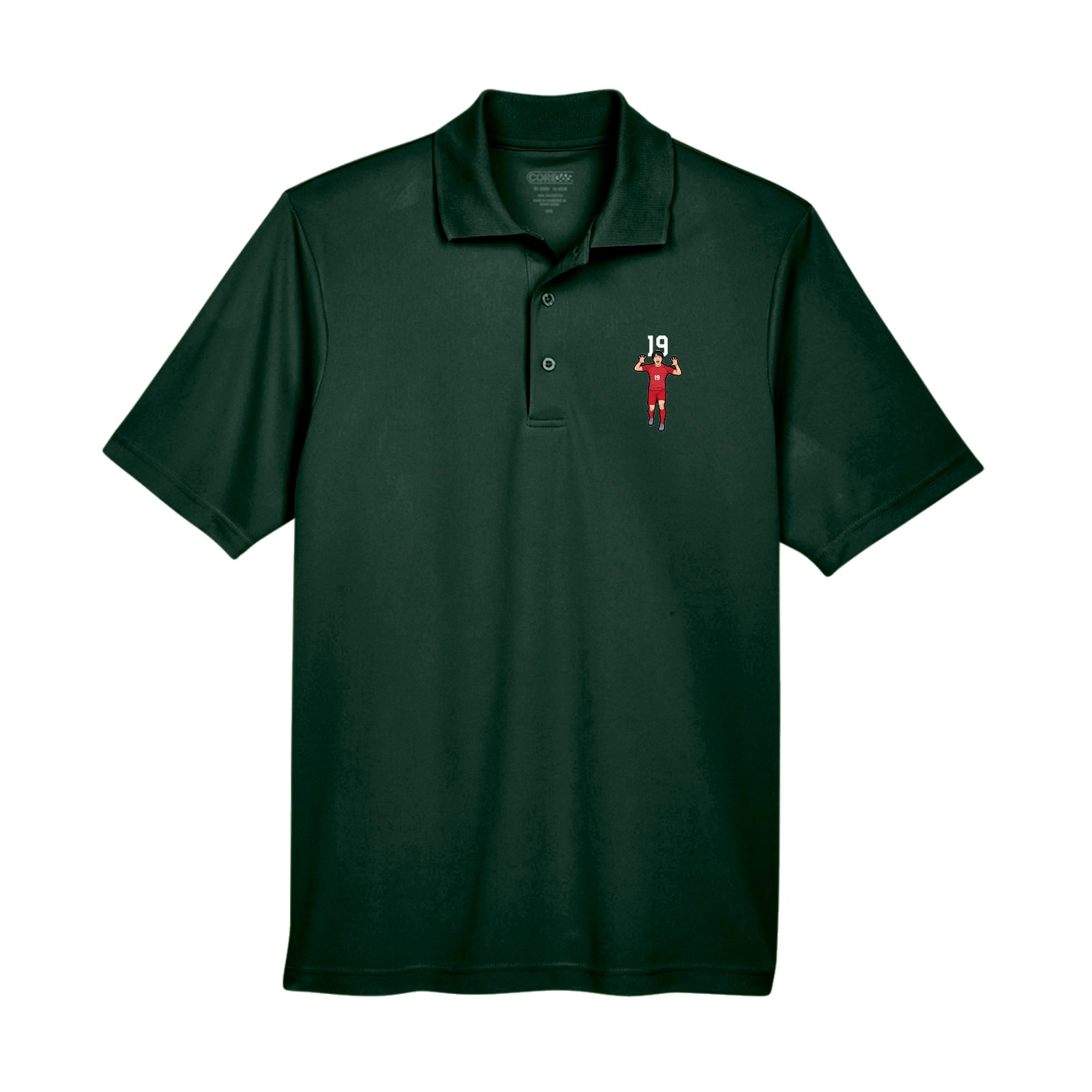 Performance Polo — Number Top in Green