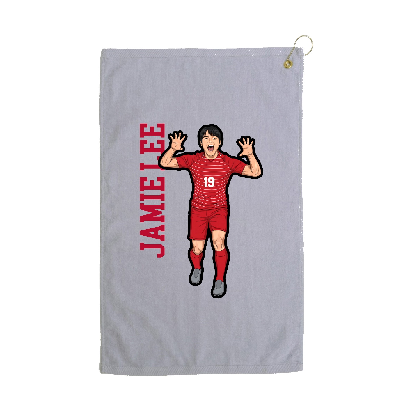 Golf Towel — Name Vertical in Grey