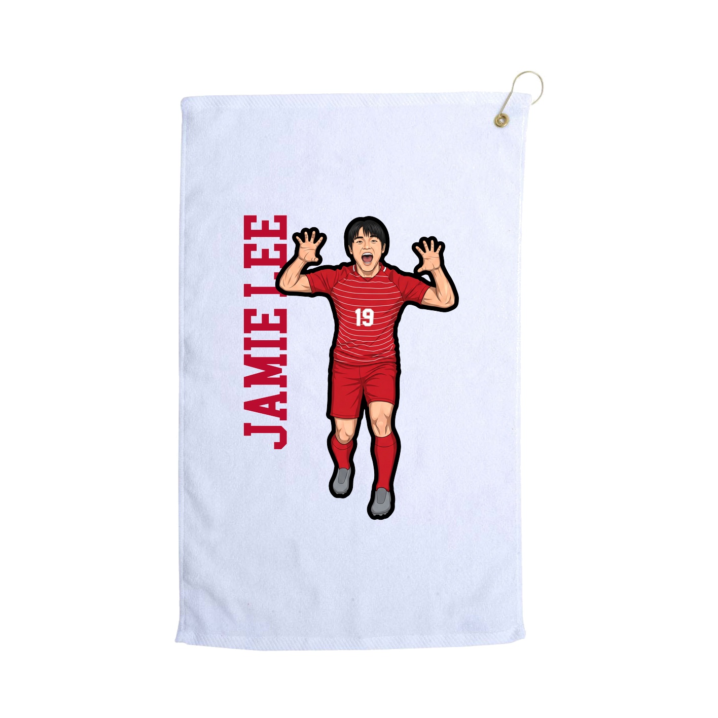 Golf Towel — Name Vertical in White
