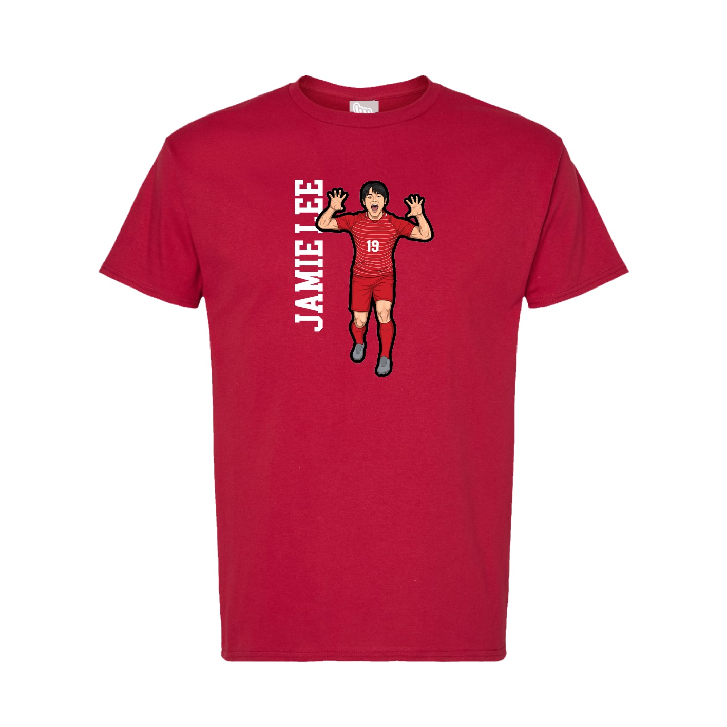 Tee — Name Vertical in Crimson