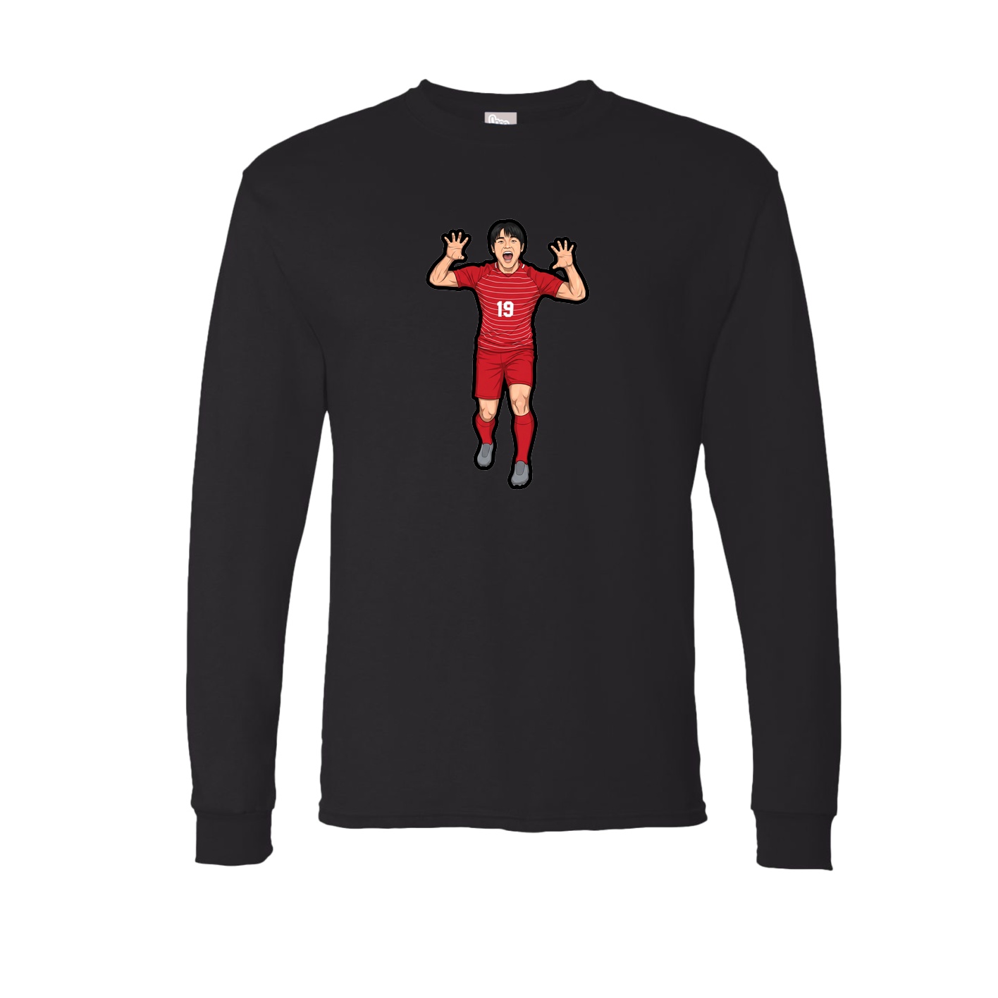 Long Sleeve Tee — Name Vertical in Black
