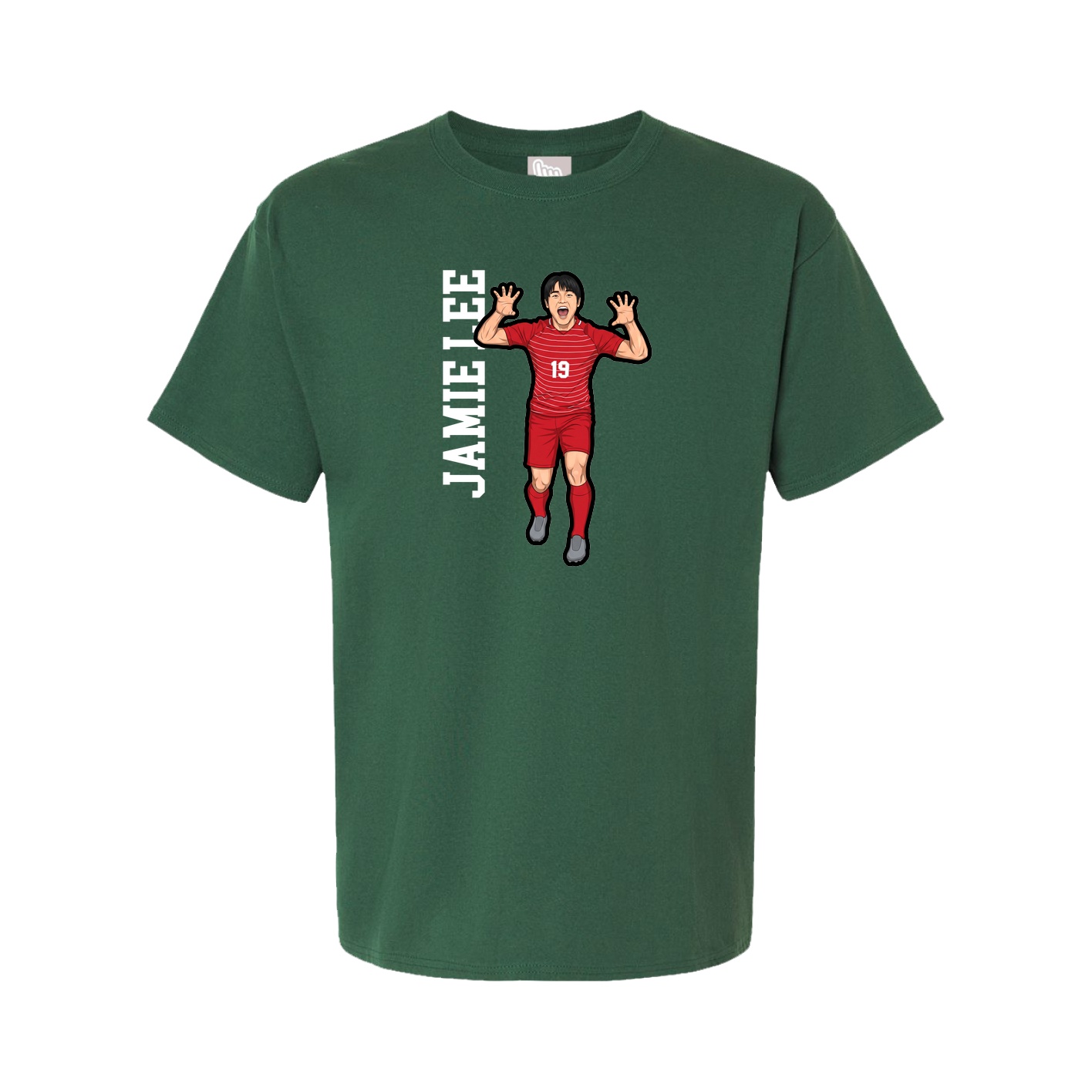 Youth Tee — Name Vertical in Green