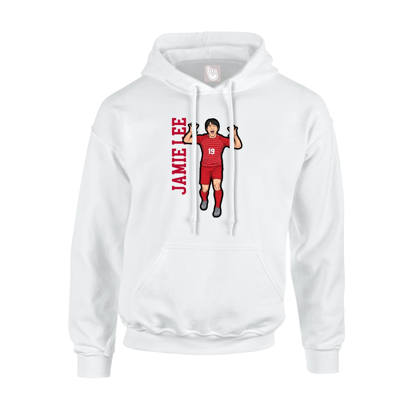 Youth Hoodie — Name Vertical in White