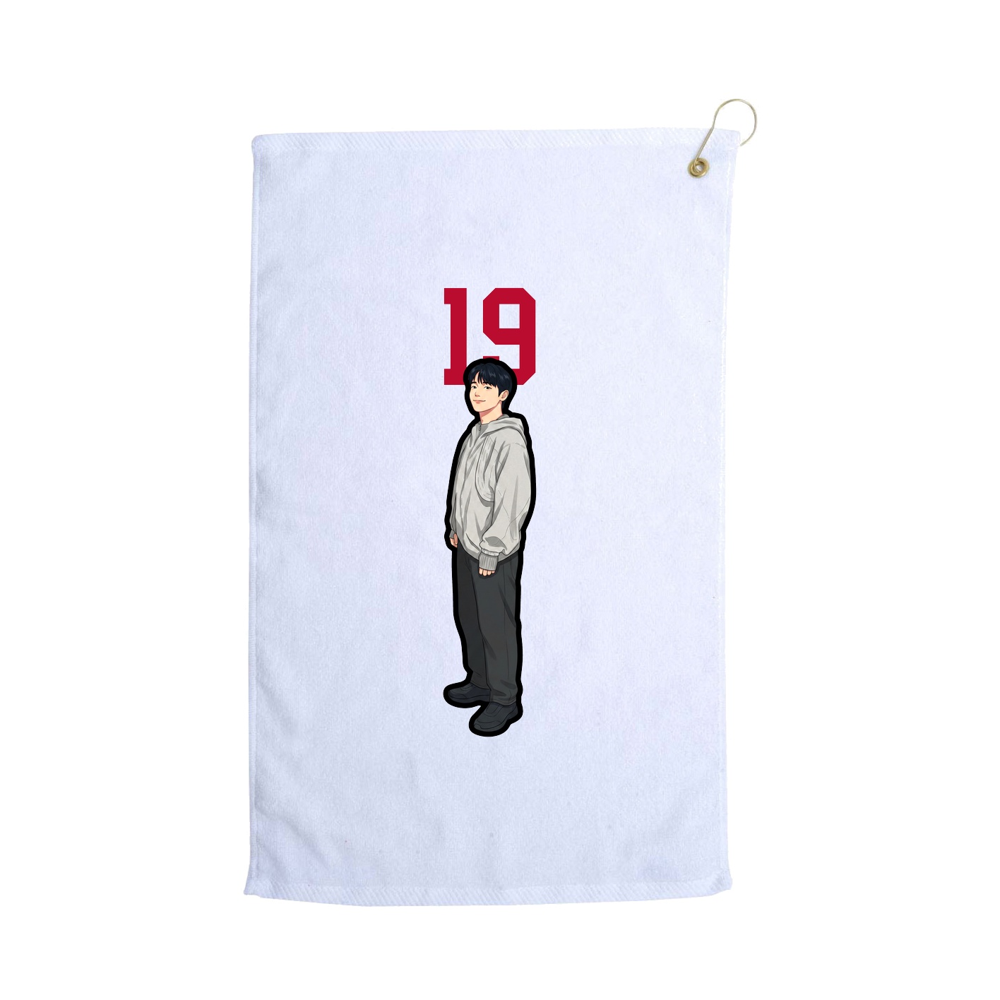 Golf Towel — Number Top in White