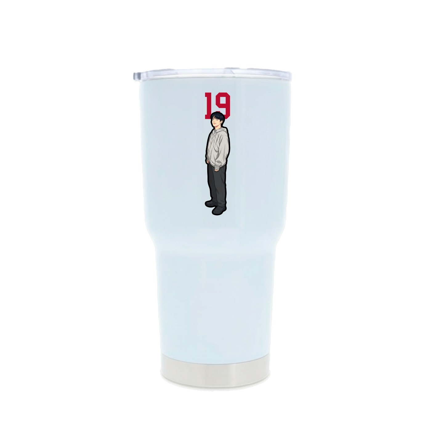 30oz Stainless Steel Tumbler — Number Top in White