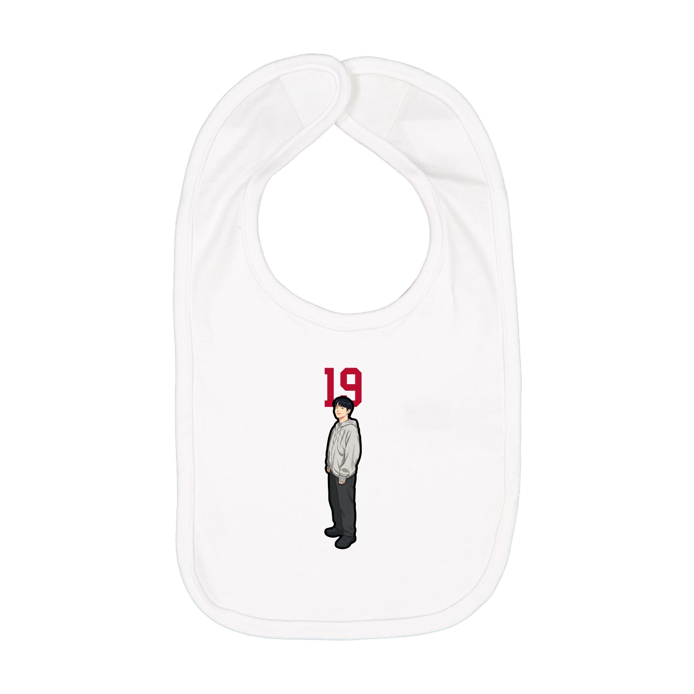 Infant Bib — Number Top in White