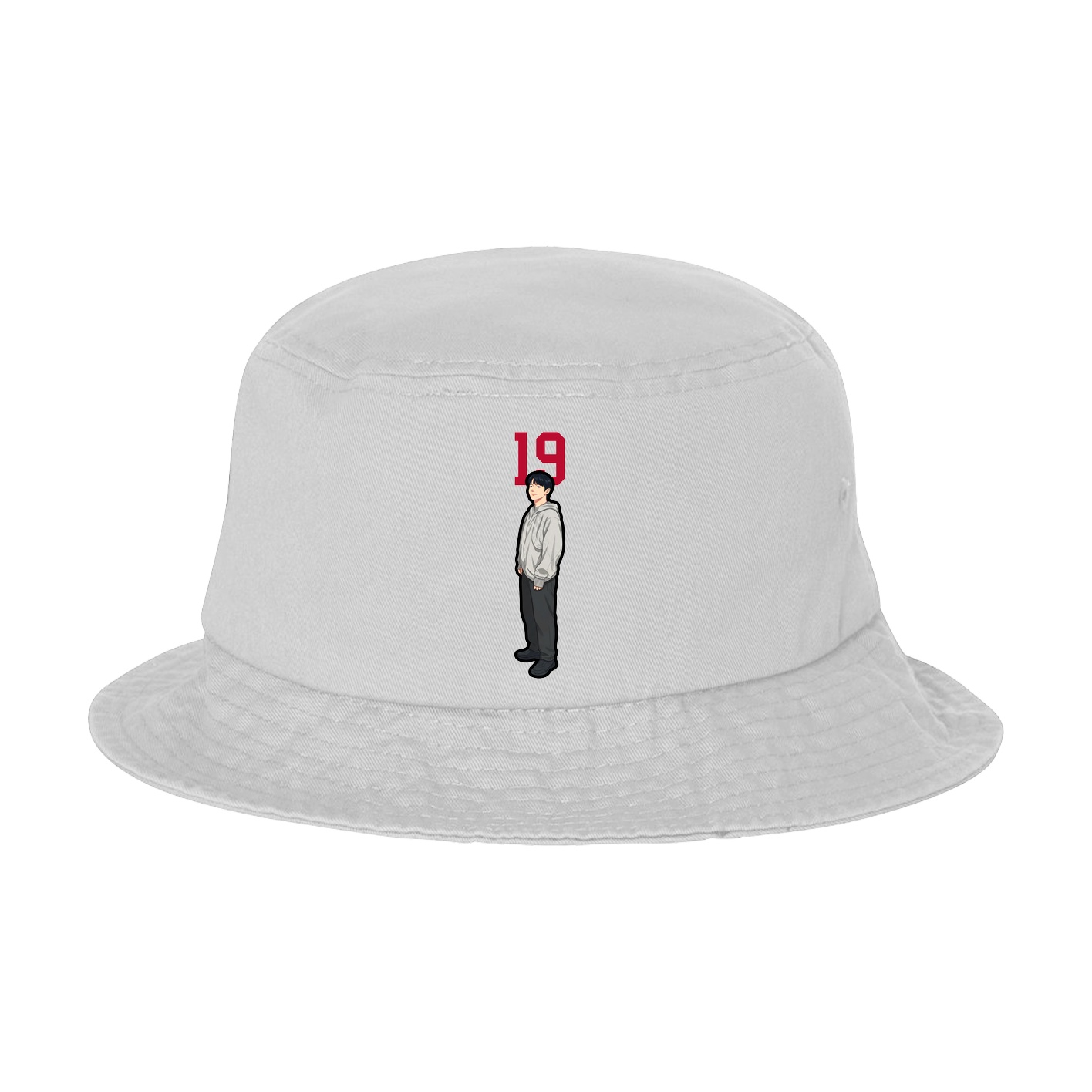 Bucket Cap — Number Top in White