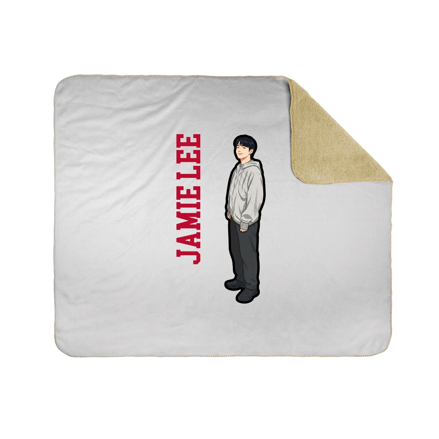 Throw Blanket — Name Vertical in White
