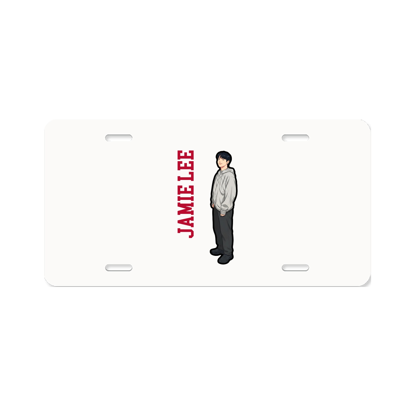License Plate — Name Vertical in Classic