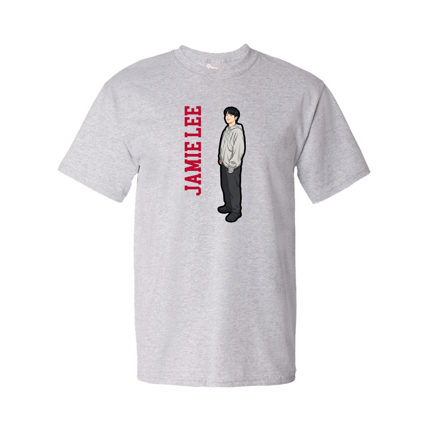 Youth Tee — Name Vertical in Grey