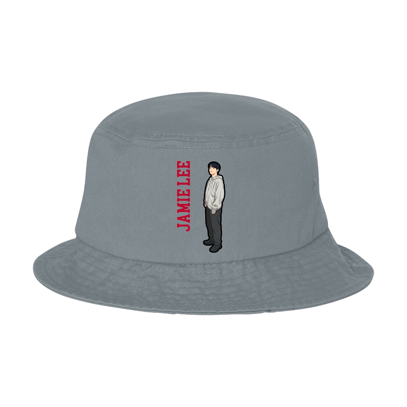 Bucket Cap — Name Vertical in Grey