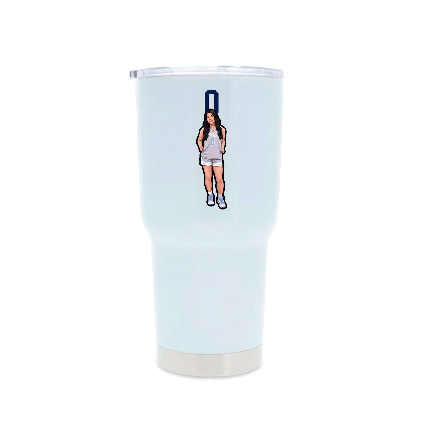 30oz Stainless Steel Tumbler — Number Top in White