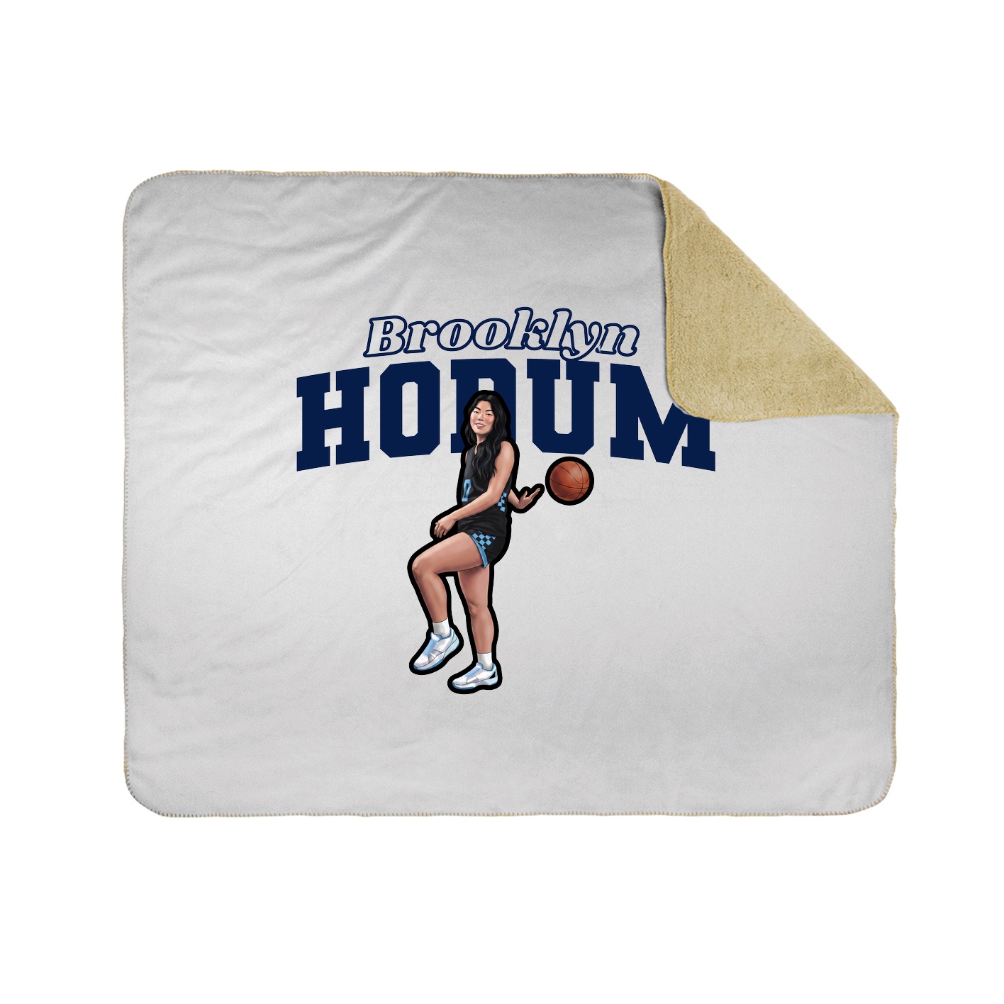 Throw Blanket — Name Arch in White
