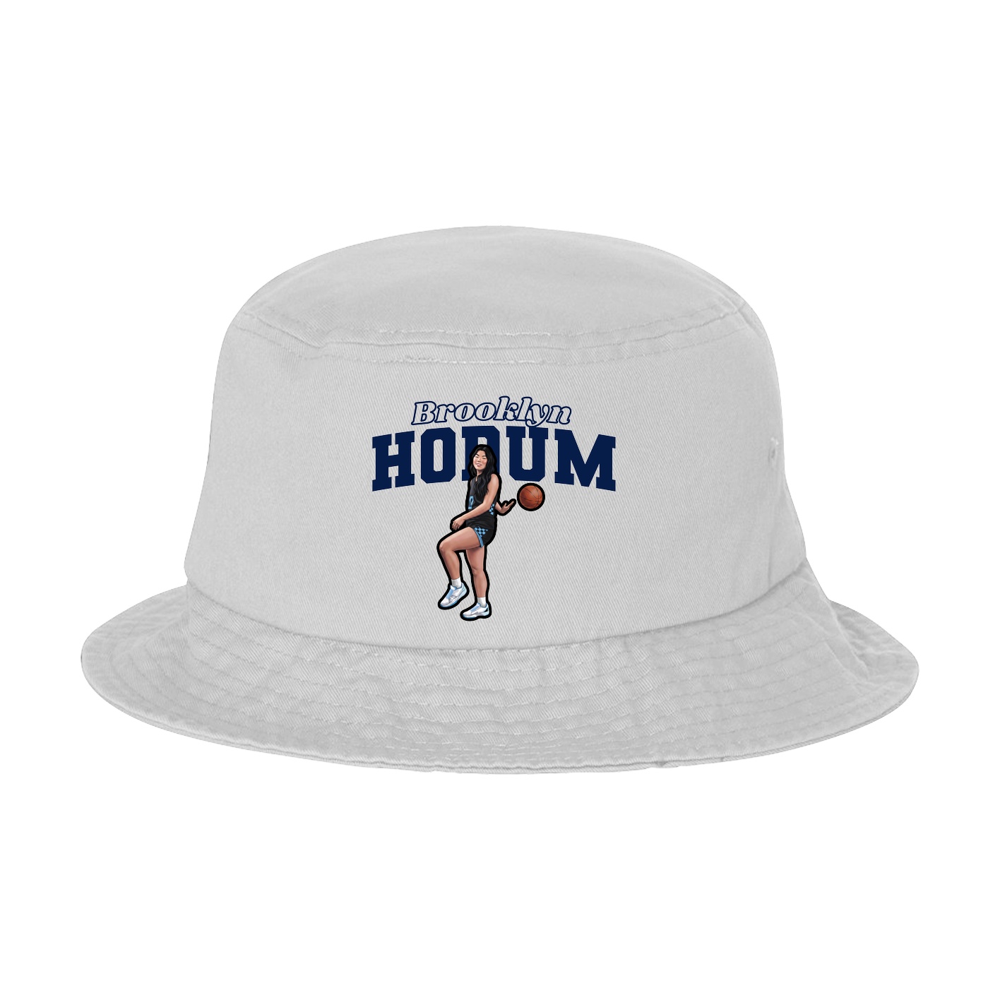 Bucket Cap — Name Arch in White