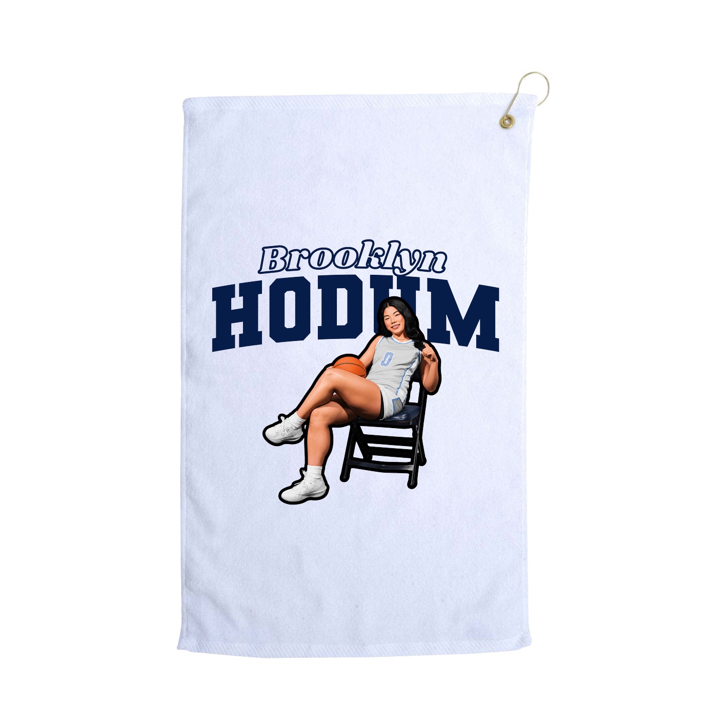 Golf Towel — Name Arch in White