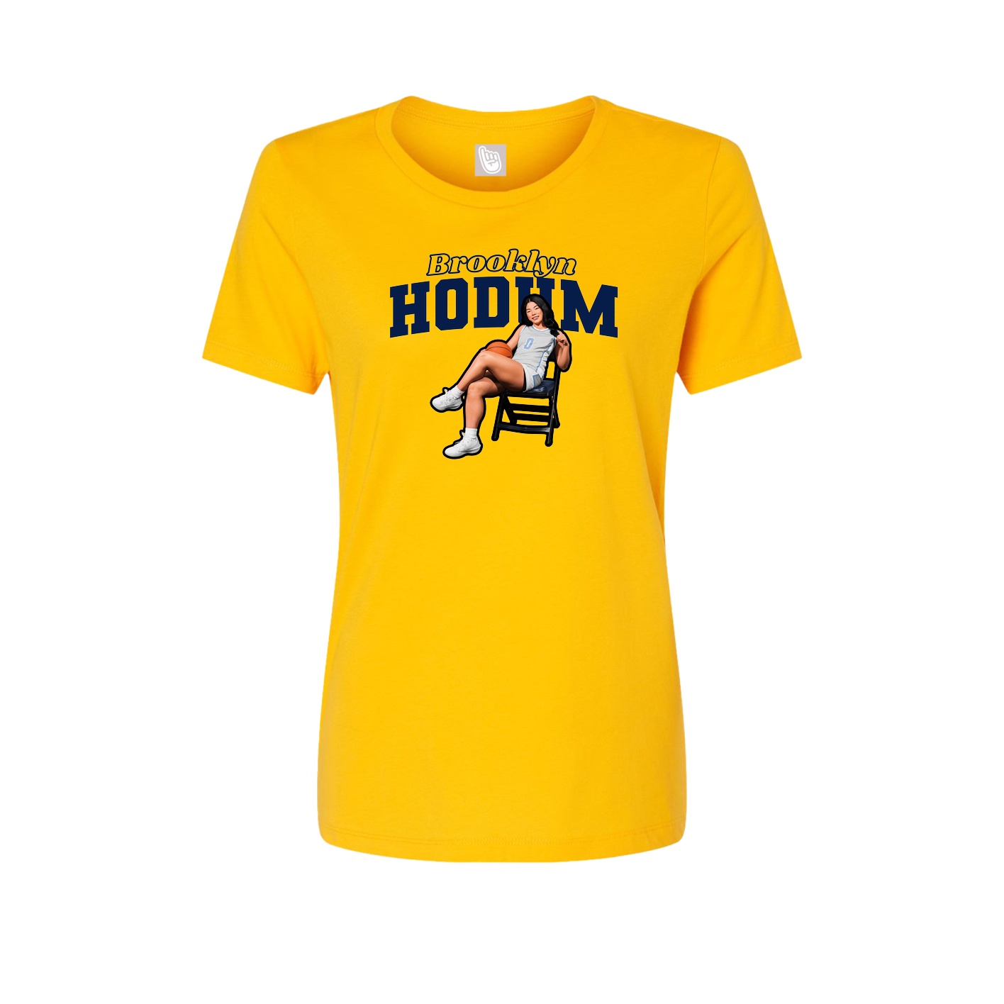 Fitted Women's Tee — Name Arch in Gold