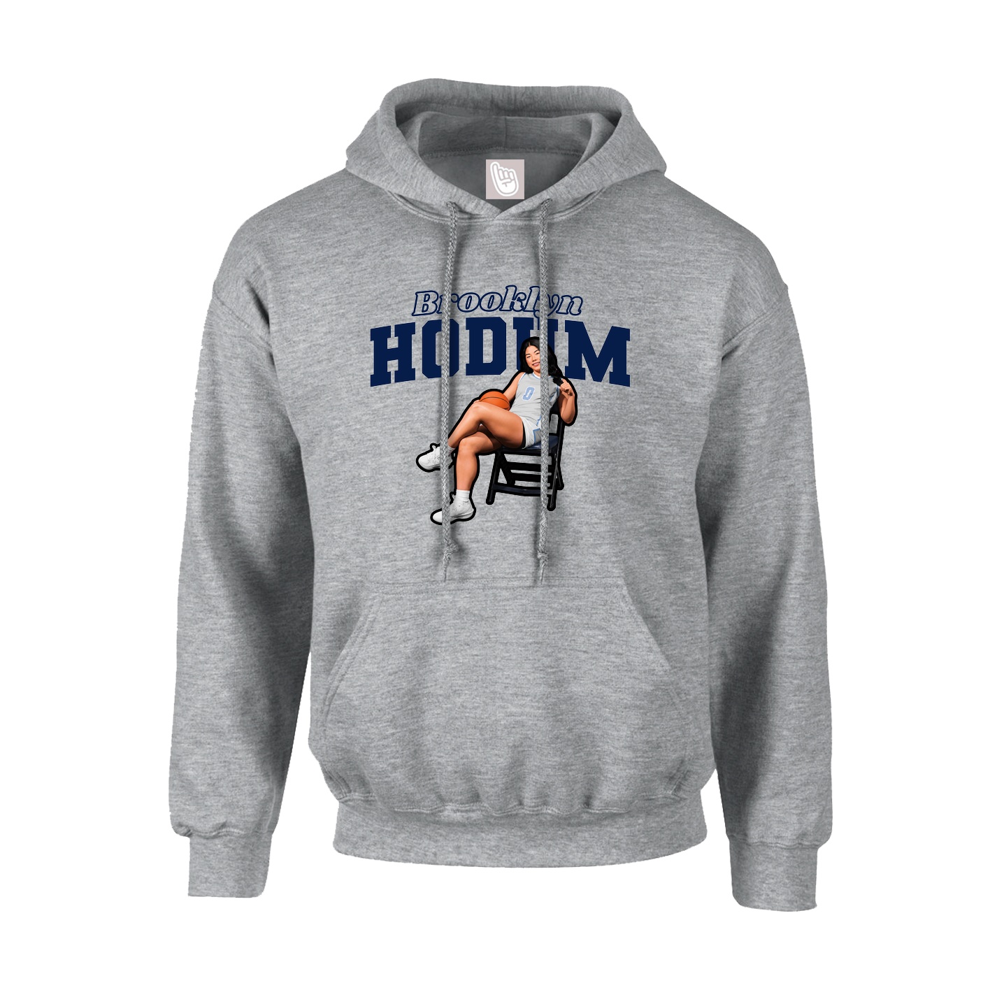 Hoodie — Name Arch in Grey