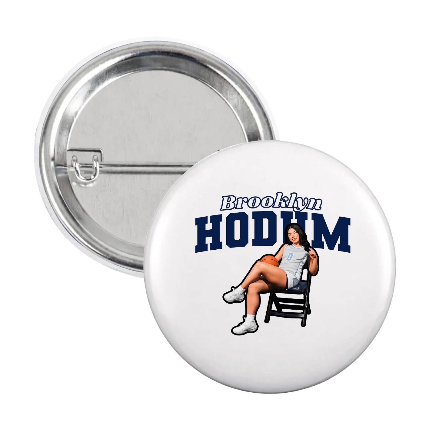 Game Day Button — Name Arch in White