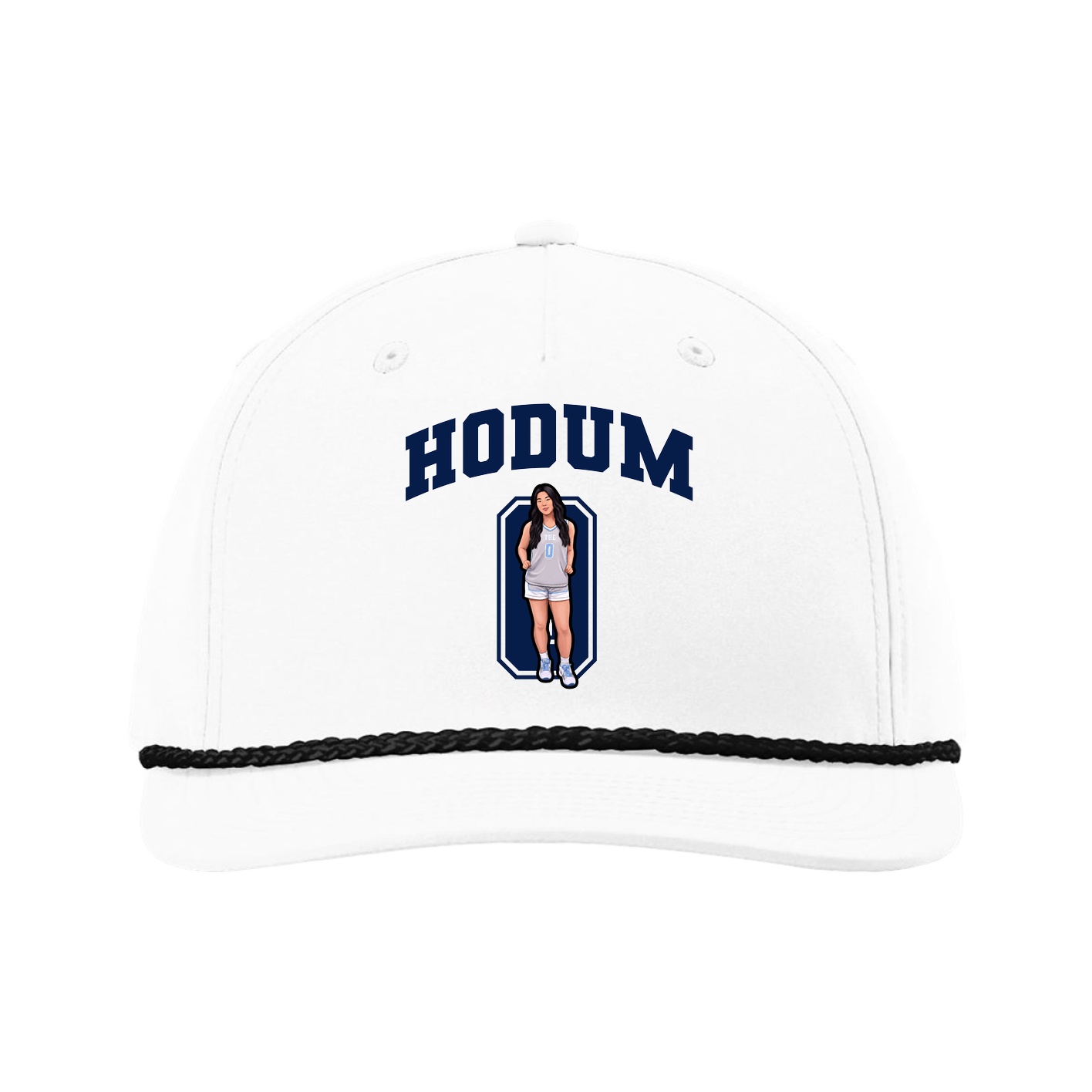 Five-Panel Classic Rope Cap — Number in White