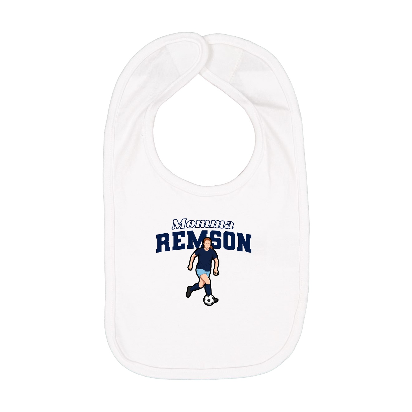Infant Bib — Mothers Day Block in White