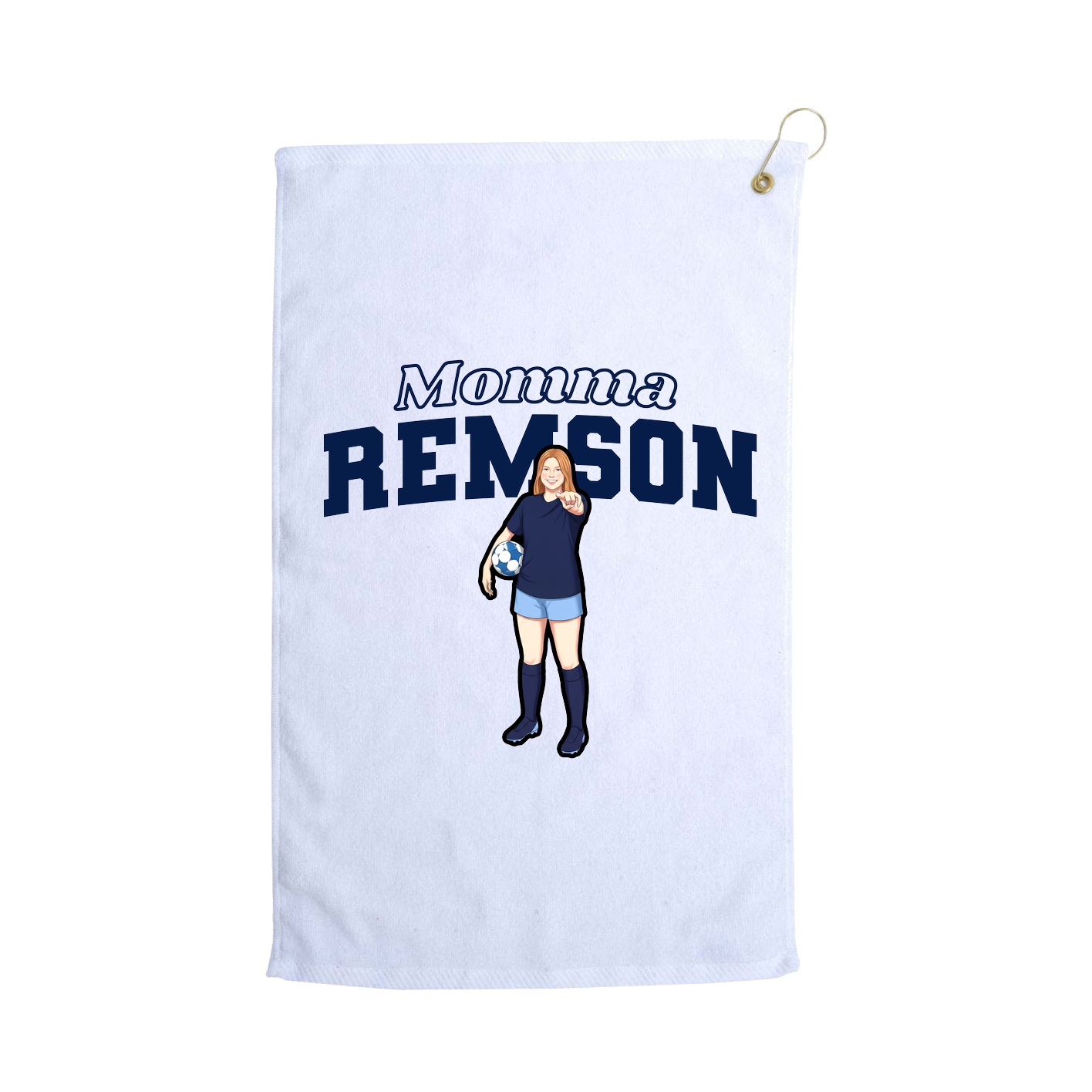 Golf Towel — Mothers Day Block in White