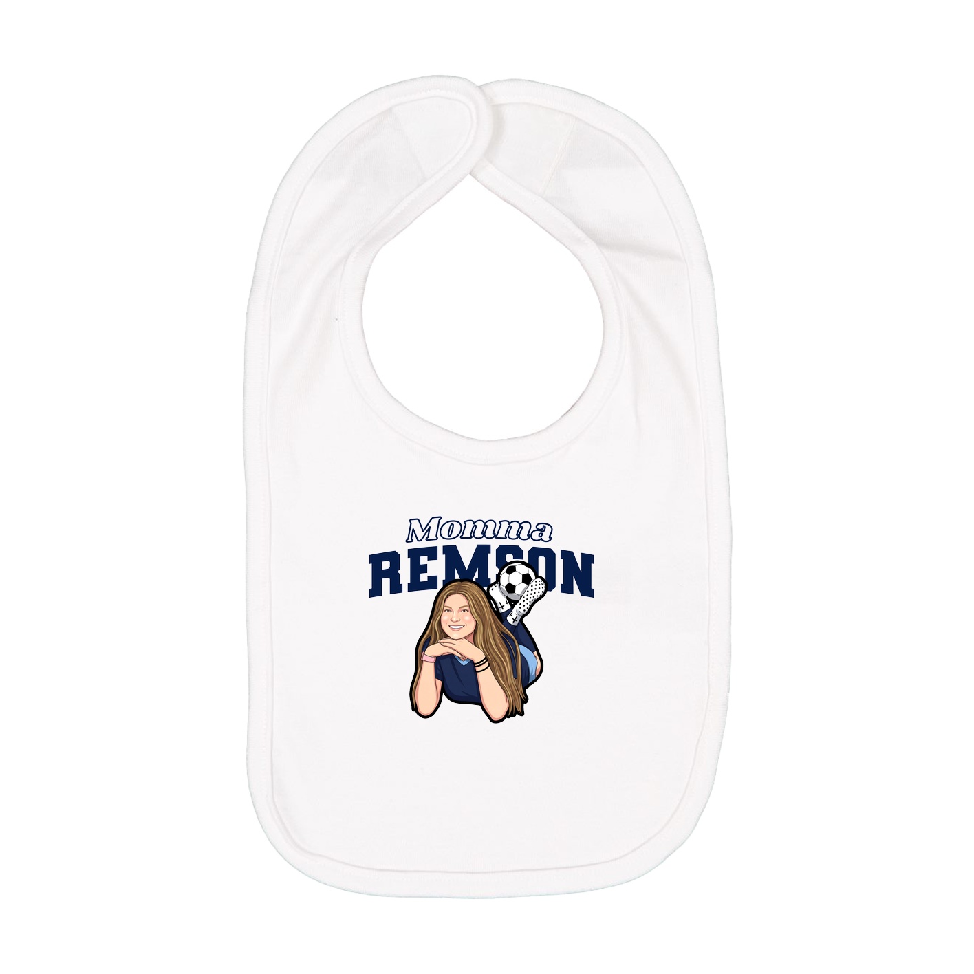 Infant Bib — Mothers Day Block in White