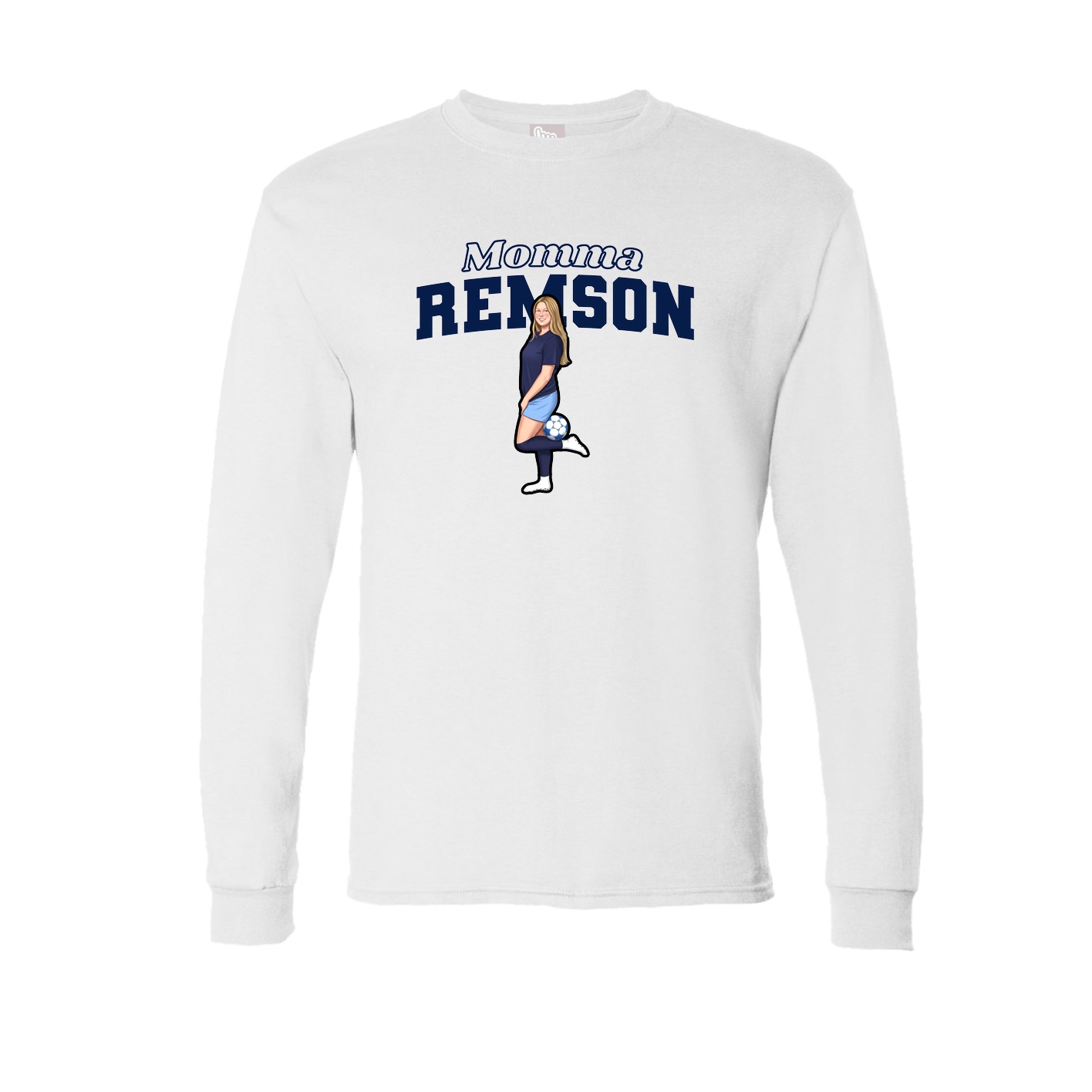 Long Sleeve Tee — Mothers Day Block in White