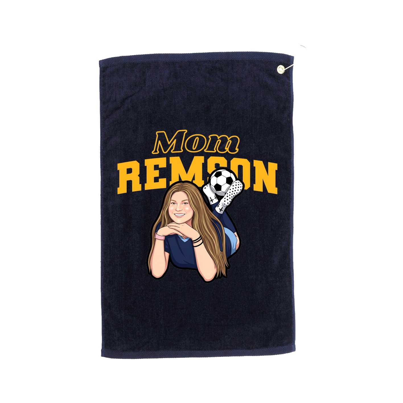Golf Towel — Mothers Day Block in Navy