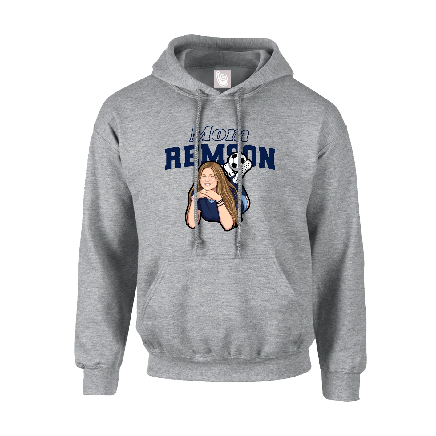 Youth Hoodie — Mothers Day Block in Grey