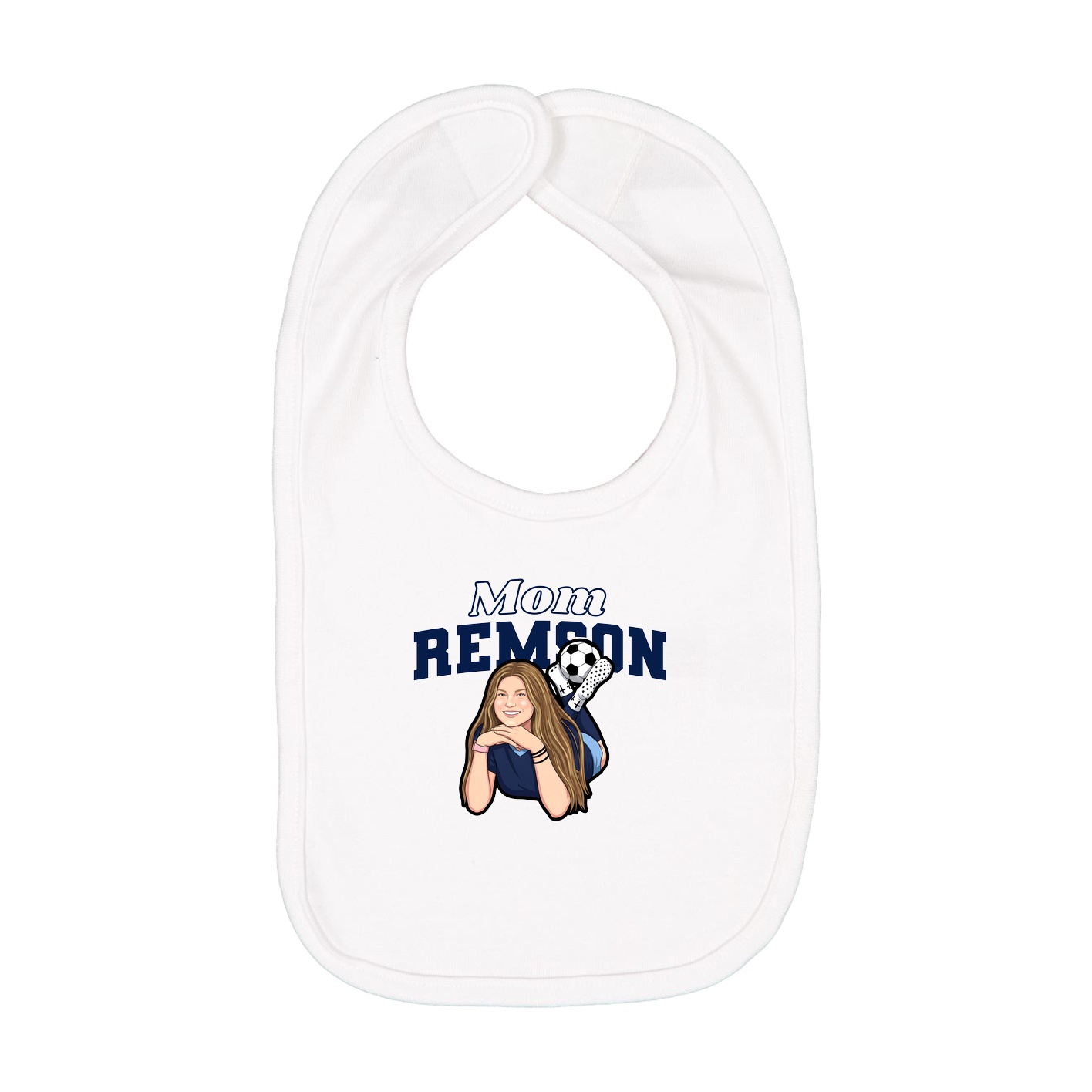 Infant Bib — Mothers Day Block in White