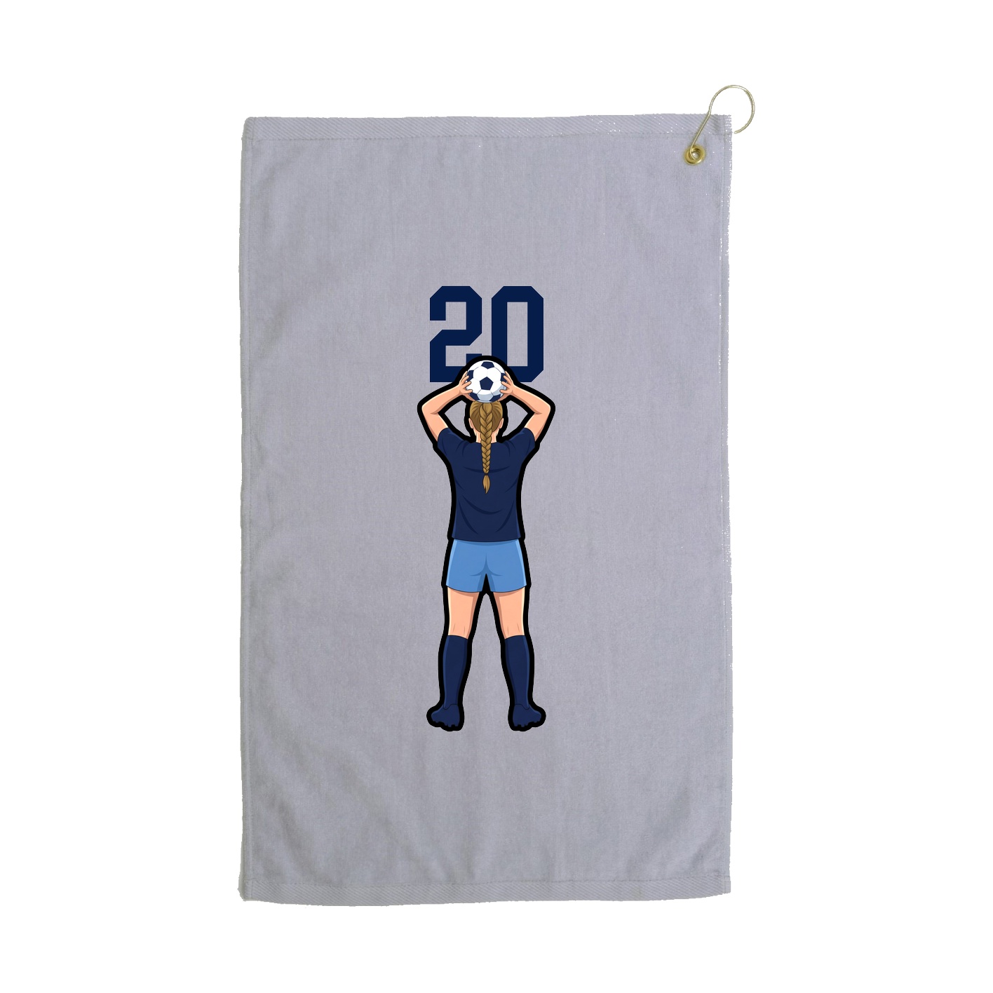 Golf Towel — Number Top in Grey