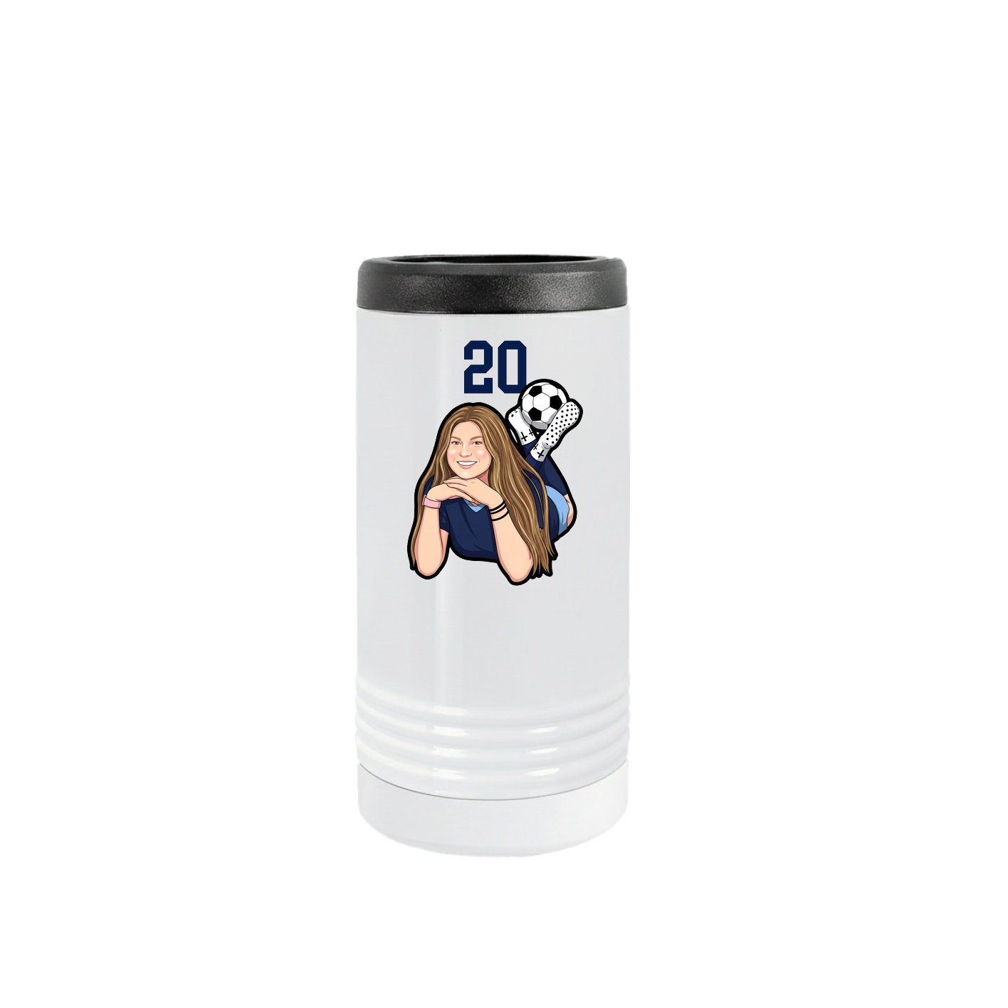 Slim Beverage Holder — Number Top in White