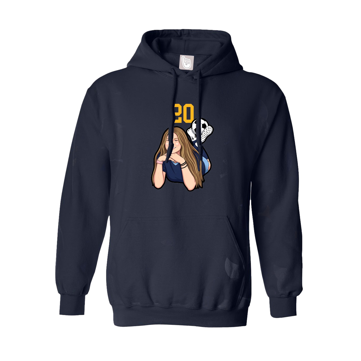 Youth Hoodie — Number Top in Navy