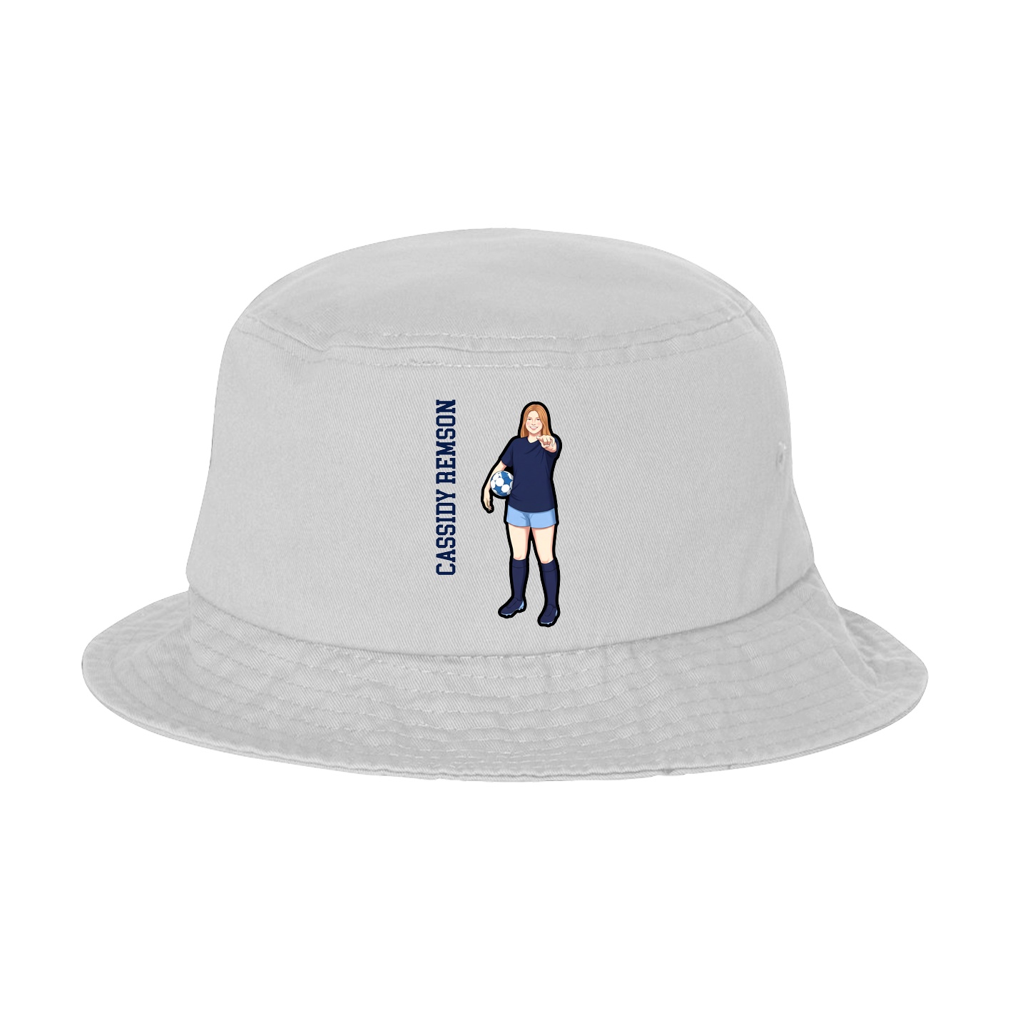 Bucket Cap — Name Vertical in White