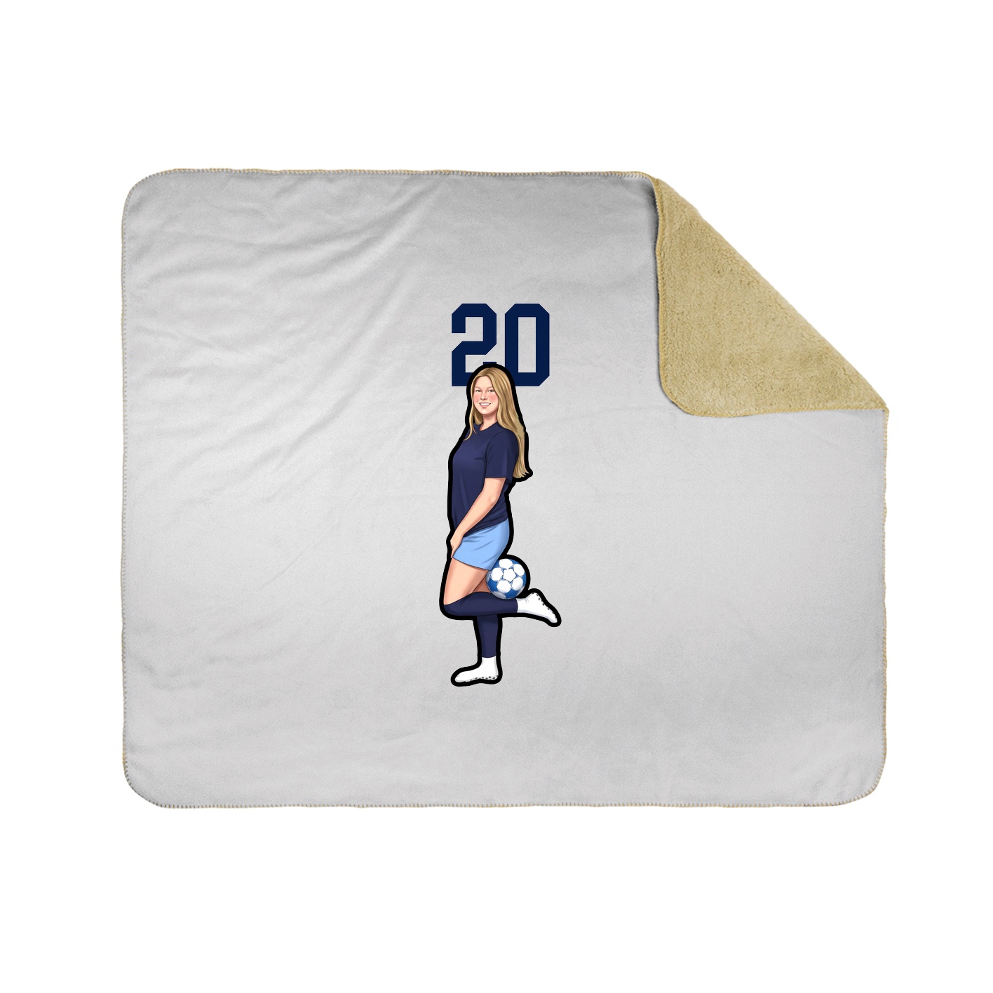 Throw Blanket — Number Top in White