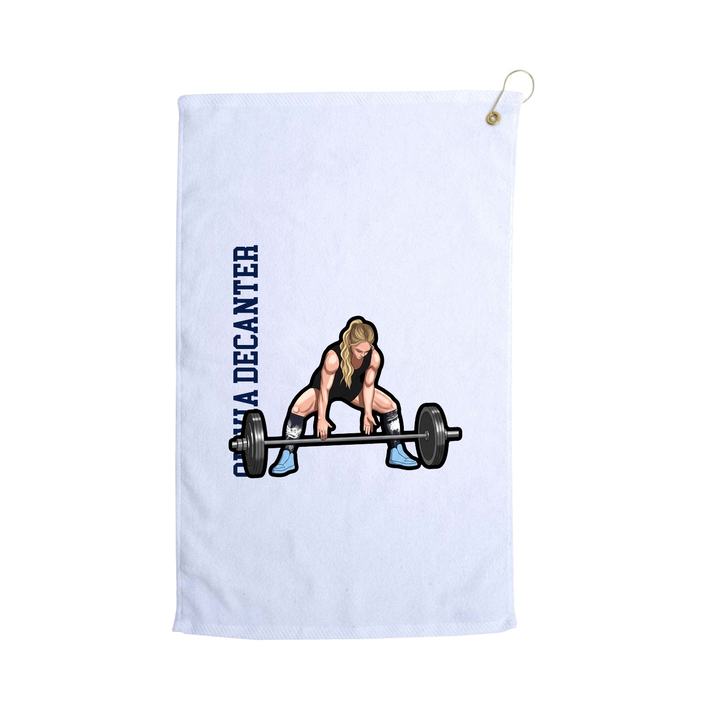 Golf Towel — Name Vertical in White