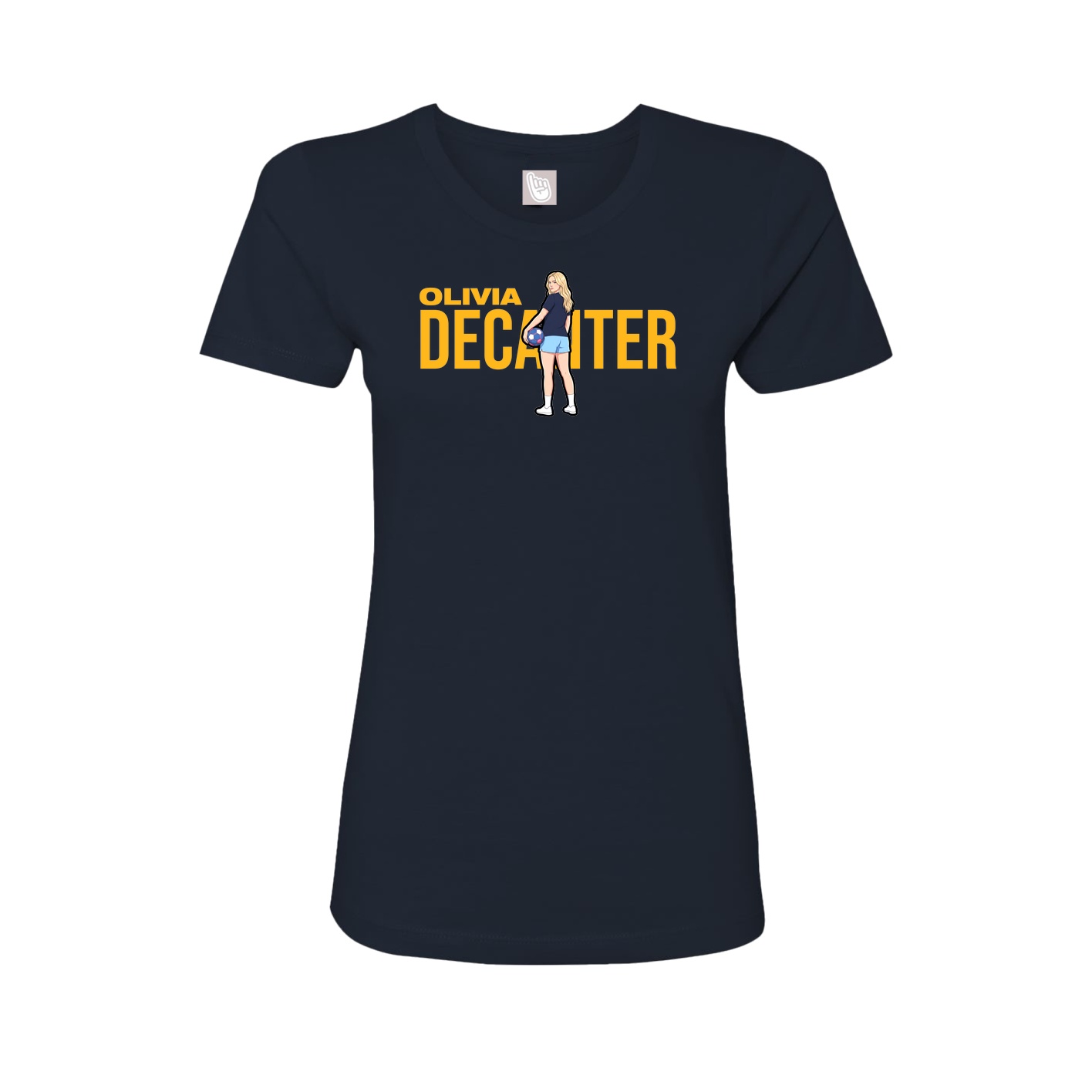 Fitted Women's Tee — Player Name in Navy