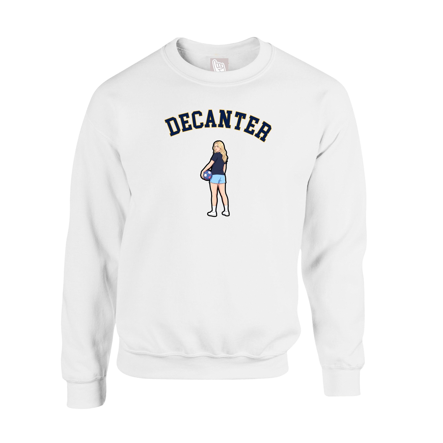 Fleece Crew — Shirsey Arch in White