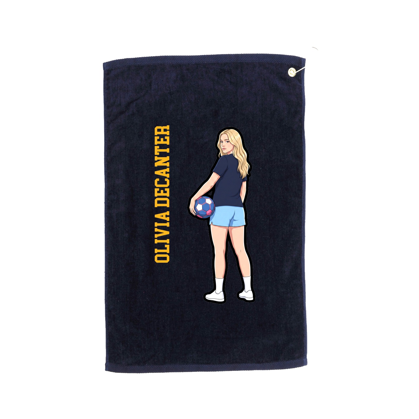 Golf Towel — Name Vertical in Navy