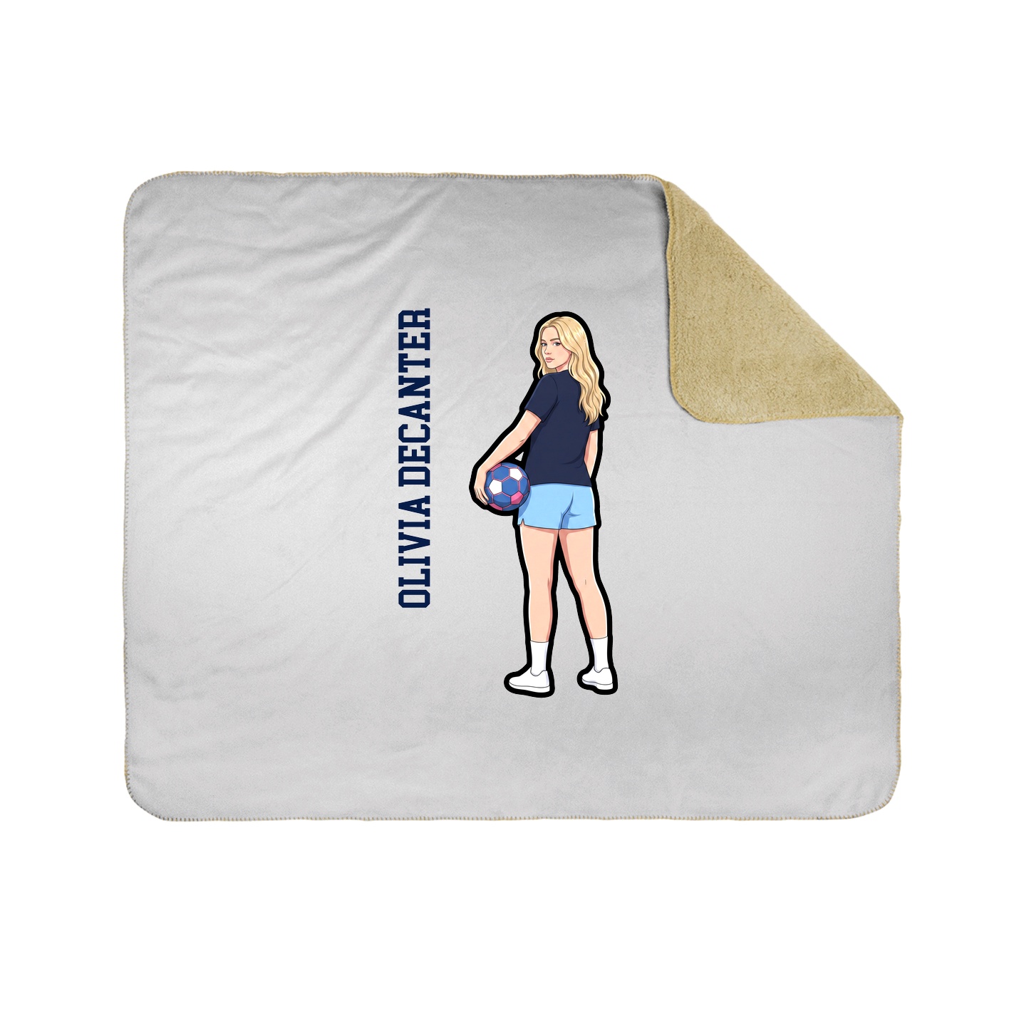 Throw Blanket — Name Vertical in White