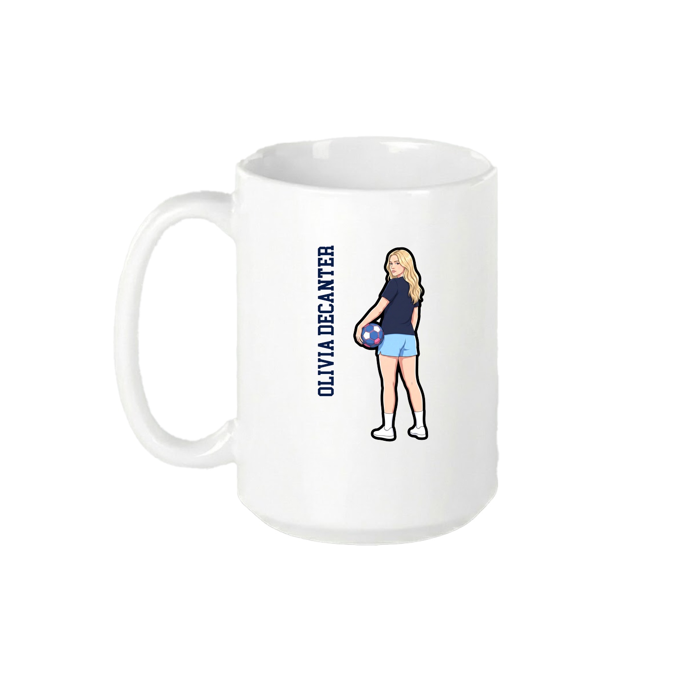 15oz Coffee Mug — Name Vertical in White