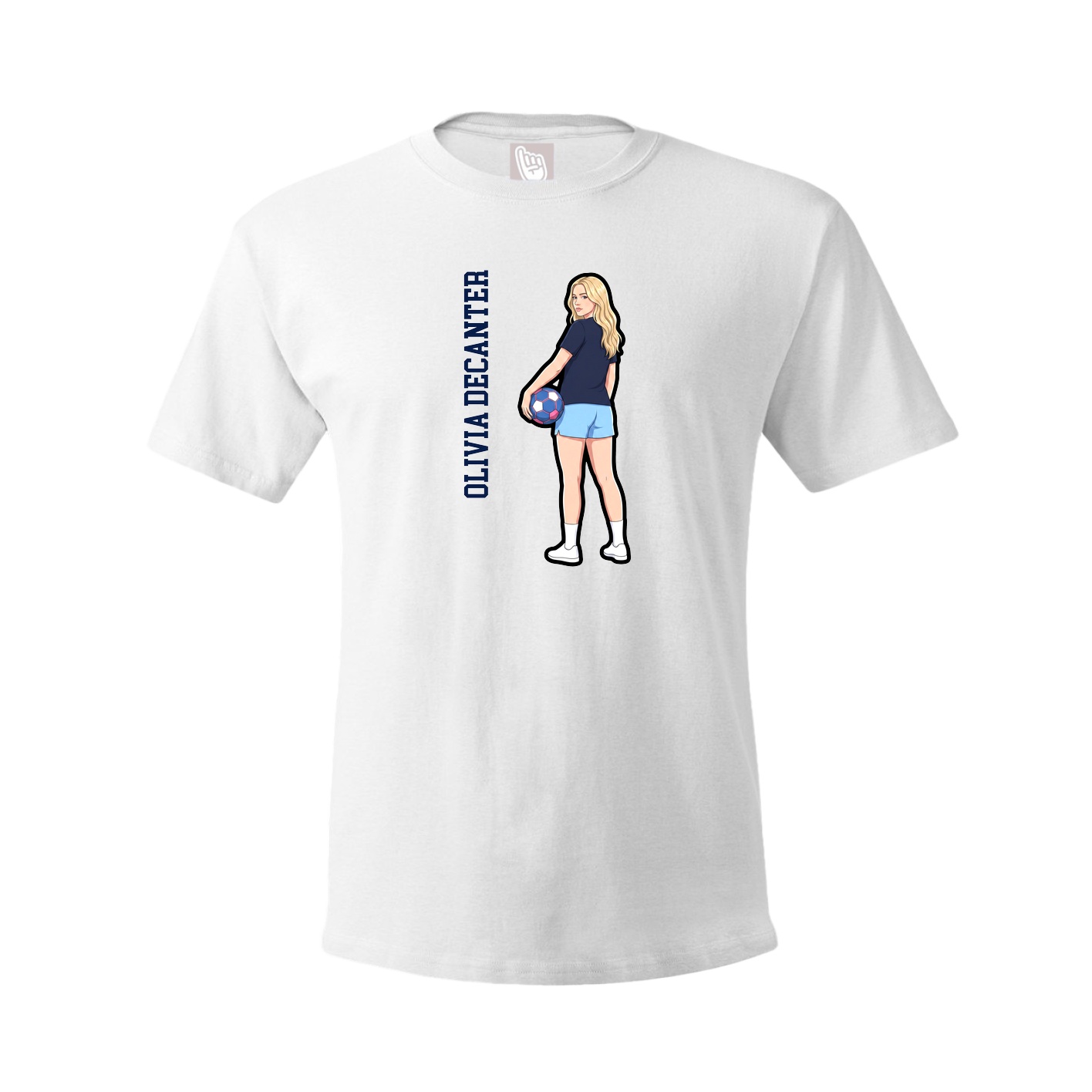 Tee — Name Vertical in White