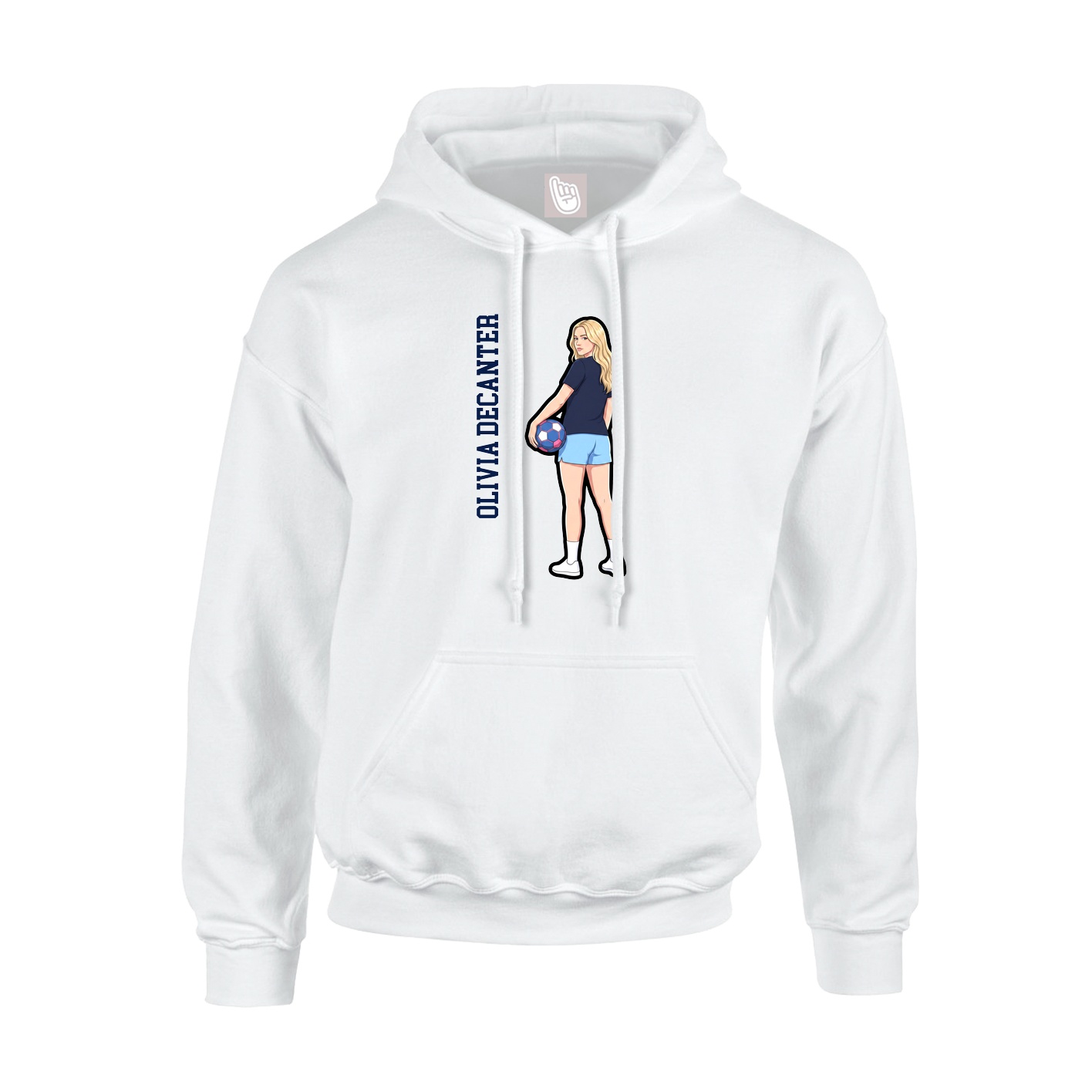 Youth Hoodie — Name Vertical in White