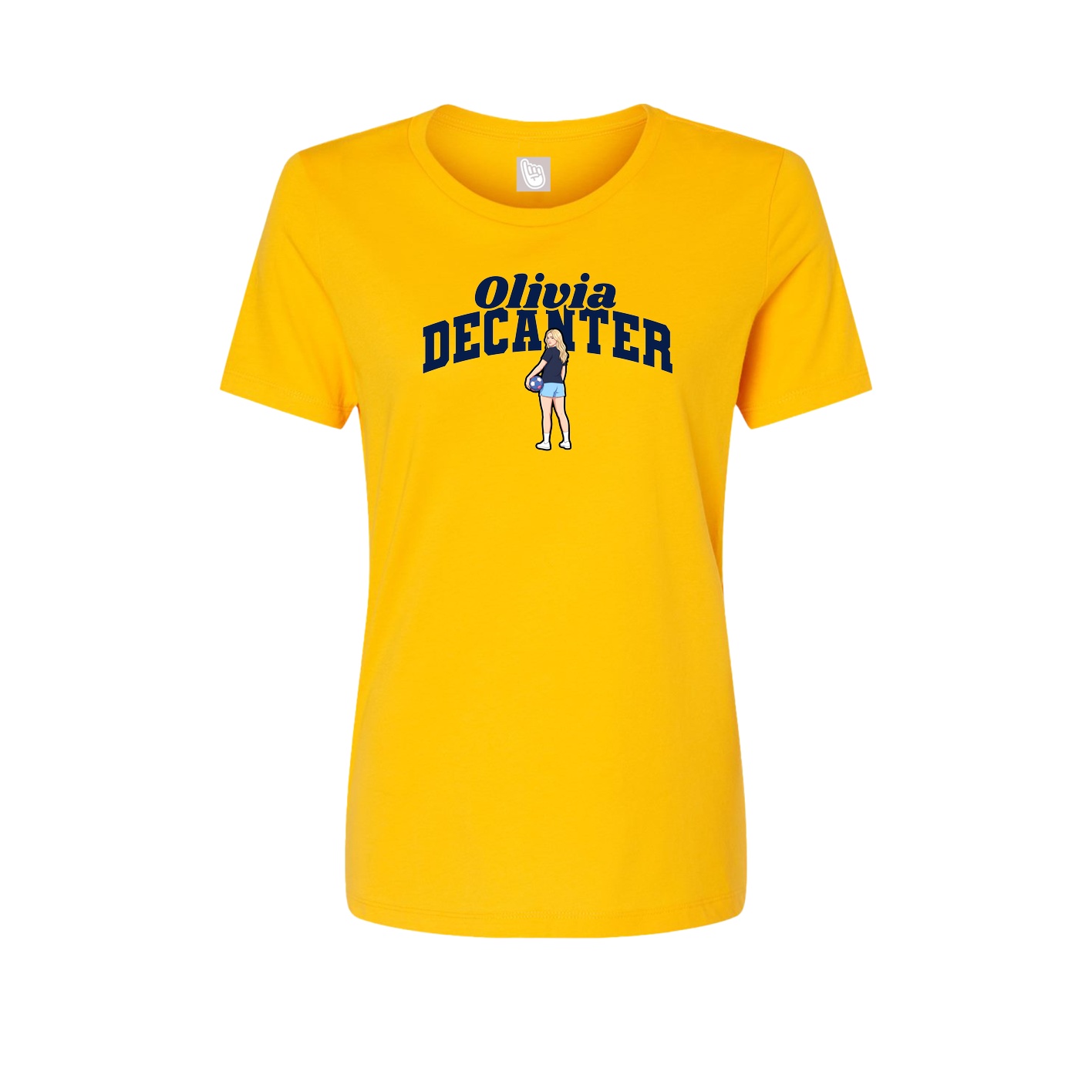 Fitted Women's Tee — Signature Arch in Gold