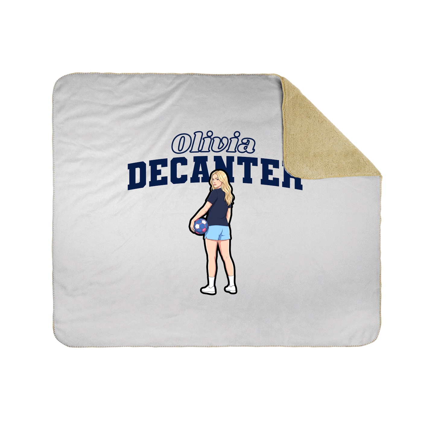 Throw Blanket — Name Arch in White