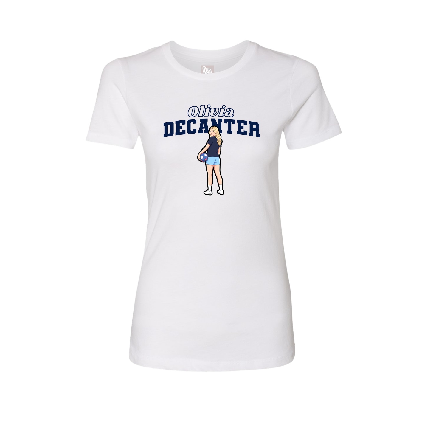 Fitted Women's Tee — Name Arch in White