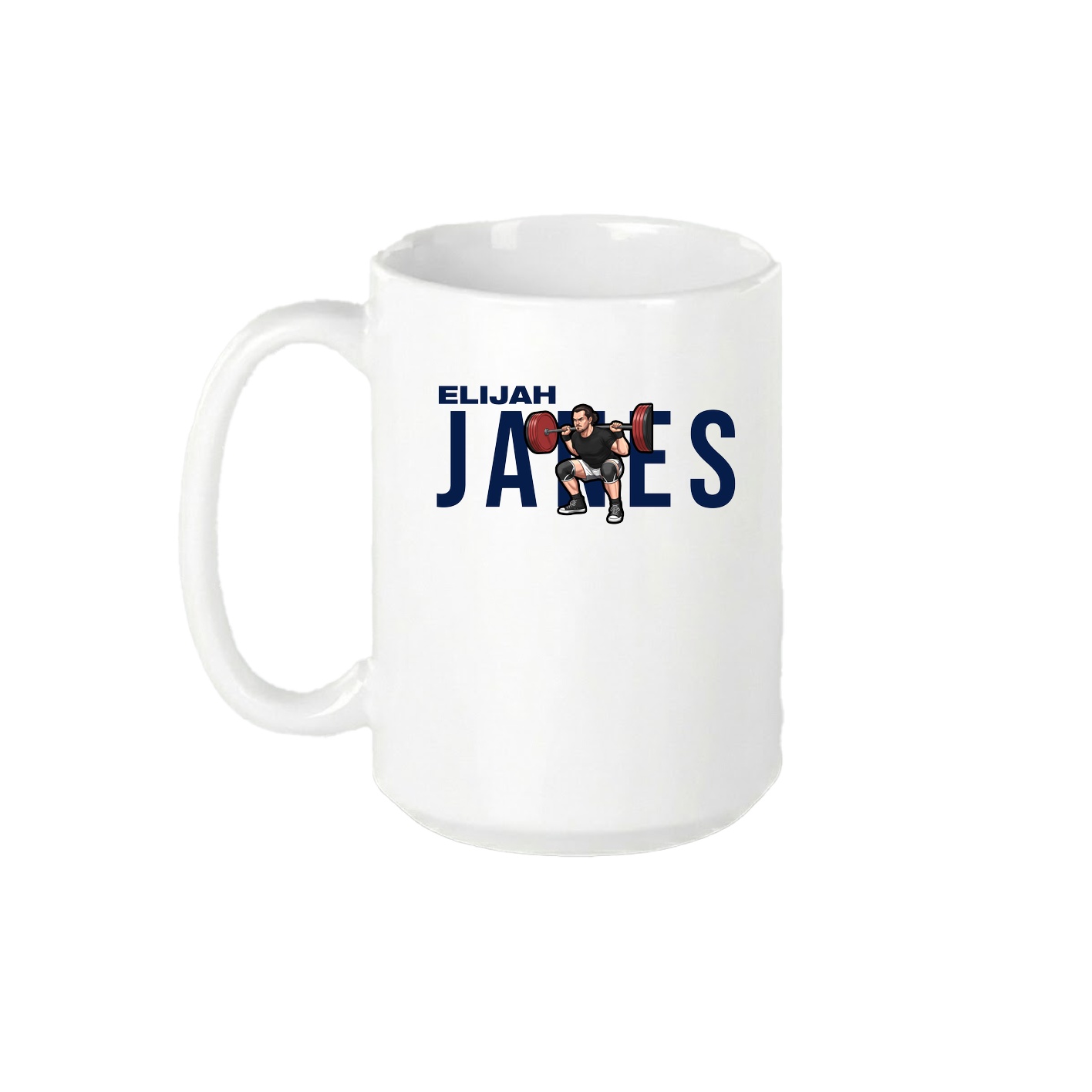 15oz Coffee Mug — Player Name in White