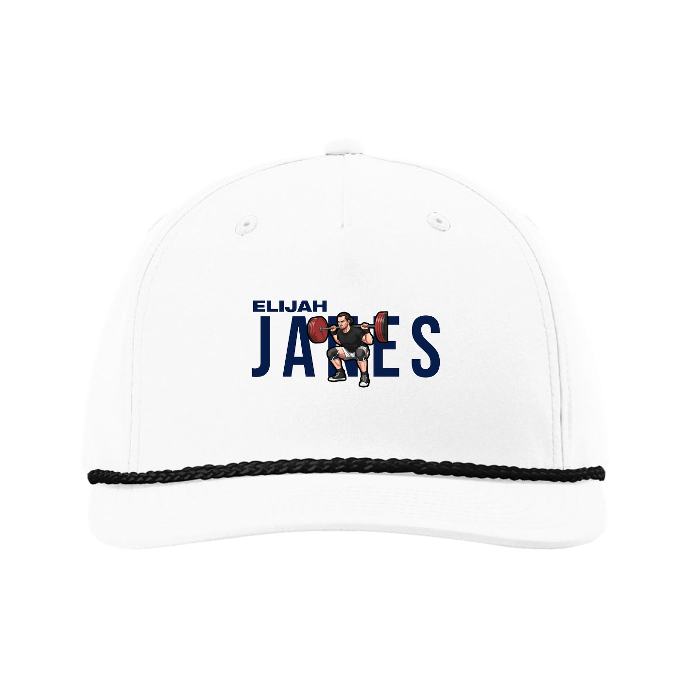 Five-Panel Classic Rope Cap — Player Name in White