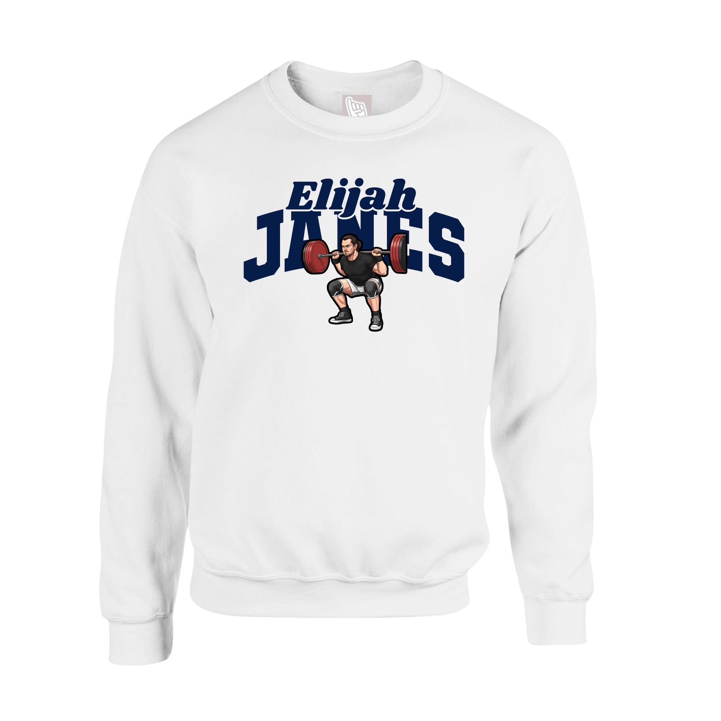 Fleece Crew — Signature Arch in White