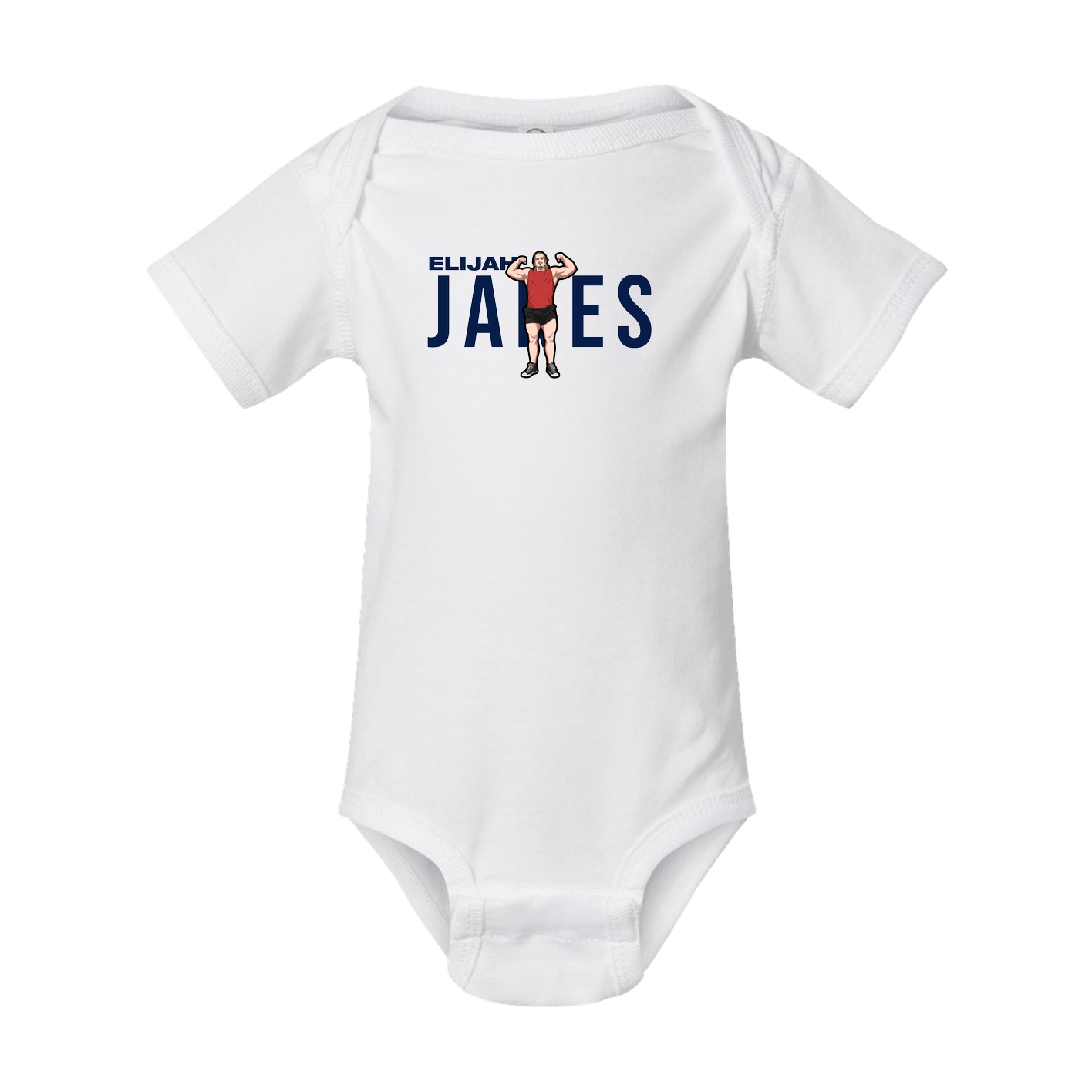 Baby Onesie — Player Name in White